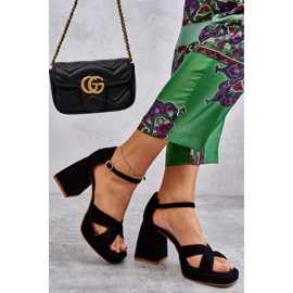 Lewski Shoes Sandalias Mujer Ante Tacón Alto Leski Shoes 3221 Negro 3