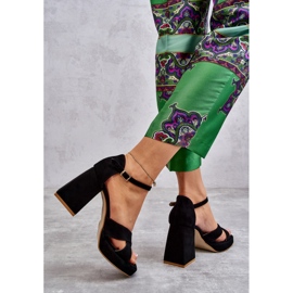 Lewski Shoes Sandalias Mujer Ante Tacón Alto Leski Shoes 3221 Negro 4