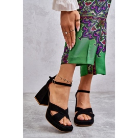 Lewski Shoes Sandalias Mujer Ante Tacón Alto Leski Shoes 3221 Negro 8