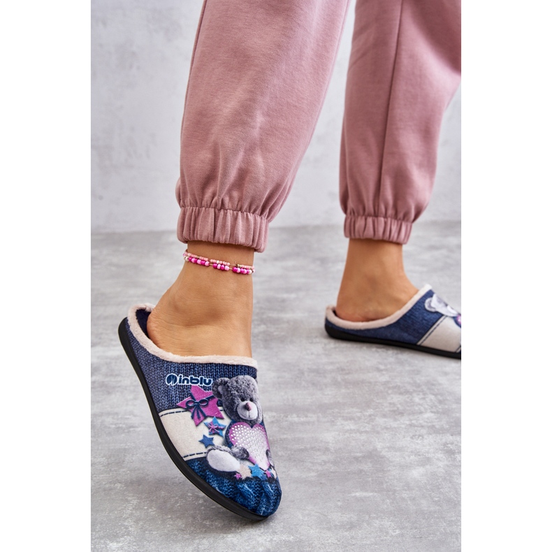 BEFADO S.A. Pantuflas Befado Osito Con Corazón 155D210 Azul Marino 2