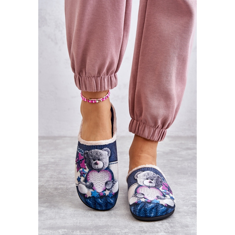 BEFADO S.A. Pantuflas Befado Osito Con Corazón 155D210 Azul Marino 1