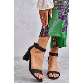 Sandalias Tacón Brillo Negro Maxim 2