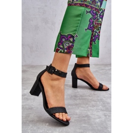 Sandalias Tacón Brillo Negro Maxim 1