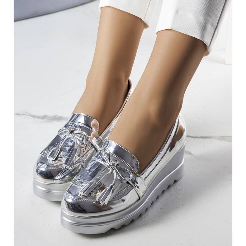 BM Zapatos cuña plata Cleo 1