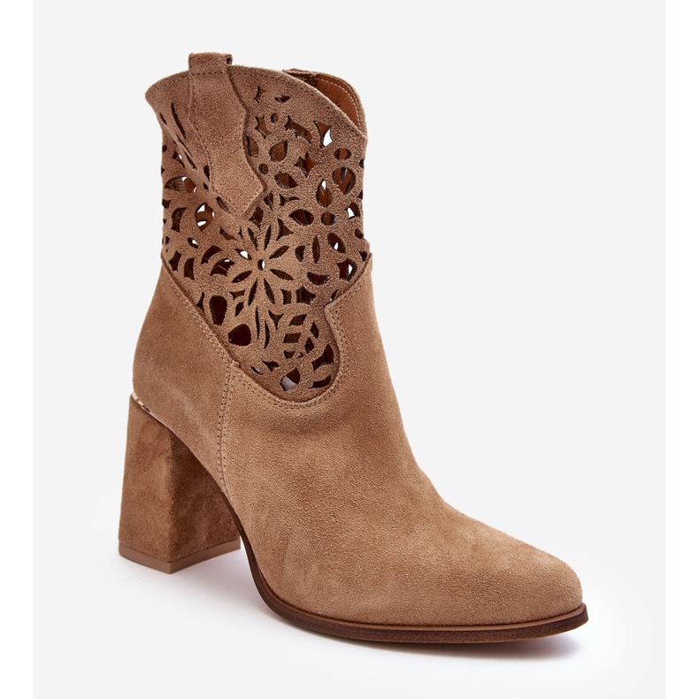 Lewski Shoes Botines Ante Calado Leewski Shoes 3264 Beige Oscuro marrón 2