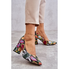 Lewski Shoes Zapatos De Salón De Piel Con Estampado De Serpiente Zapatos Izquierdos 3277 Multicolor 2