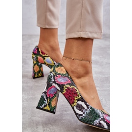 Lewski Shoes Zapatos De Salón De Piel Con Estampado De Serpiente Zapatos Izquierdos 3277 Multicolor 8