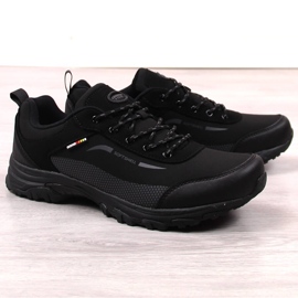 Botas de trekking impermeables de hombre American Club softshell negras negro 2