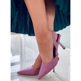 BM Zapatos de salón con tacón abierto Fushia de Dolls rosado 3
