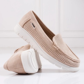 Mocasines mujer Shelovet beige calados 4
