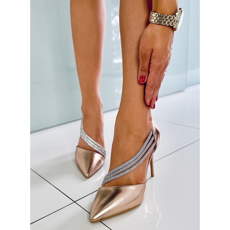 Tacones asimétricos Lucille Champagne rosa 1