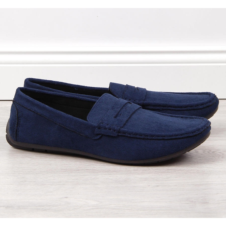 News Mocasines slip-on de hombre azul marino 1