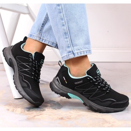 Zapatos de trekking impermeables mujer American Club negro menta verde 2