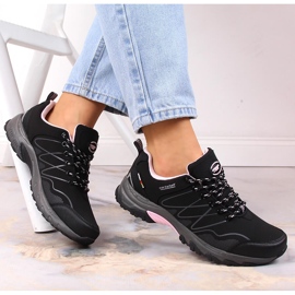 Botas de trekking impermeables mujer American Club negras negro rosado 2