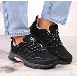 Botas de trekking impermeables mujer American Club negras negro rosado 4