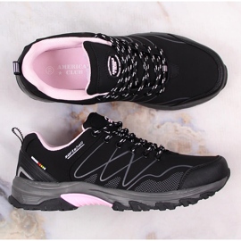 Botas de trekking impermeables mujer American Club negras negro rosado 7