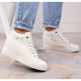 Deportivas de mujer con cuña blancas Big Star LL274035 blanco 2