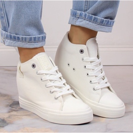 Deportivas de mujer con cuña blancas Big Star LL274035 blanco 3