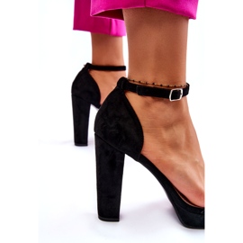 Sandalias De Ante Con Tacón Negro 2