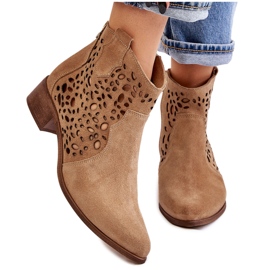 Botas Mujer Caladas Lewski Shoes 2909 Beige Oscuro marrón 12