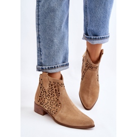 Botas Mujer Caladas Lewski Shoes 2909 Beige Oscuro marrón 7
