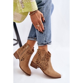 Botas Mujer Caladas Lewski Shoes 2909 Beige Oscuro marrón 10