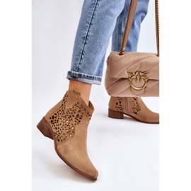 Botas Mujer Caladas Lewski Shoes 2909 Beige Oscuro marrón 5