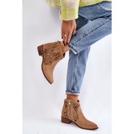 Botas Mujer Caladas Lewski Shoes 2909 Beige Oscuro marrón 6
