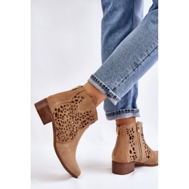 Botas Mujer Caladas Lewski Shoes 2909 Beige Oscuro marrón 8