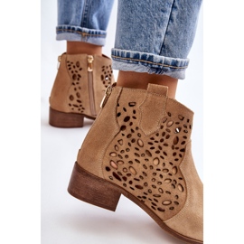 Botas Mujer Caladas Lewski Shoes 2909 Beige Oscuro marrón 9