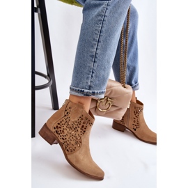 Botas Mujer Caladas Lewski Shoes 2909 Beige Oscuro marrón 11