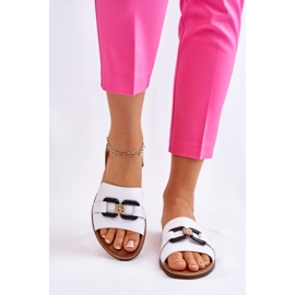 Lewski Shoes Pantuflas de Mujer en Piel Leewski Shoes 3270 White blanco 5