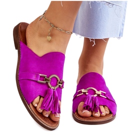 Lewski Shoes Pantuflas Mujer Ante Leski Shoes 3226 Fucsia rosado 12