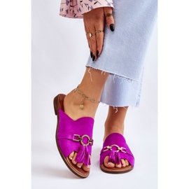 Lewski Shoes Pantuflas Mujer Ante Leski Shoes 3226 Fucsia rosado 3