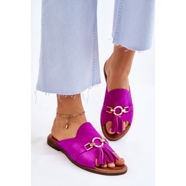 Lewski Shoes Pantuflas Mujer Ante Leski Shoes 3226 Fucsia rosado 7