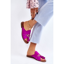 Lewski Shoes Pantuflas Mujer Ante Leski Shoes 3226 Fucsia rosado 5