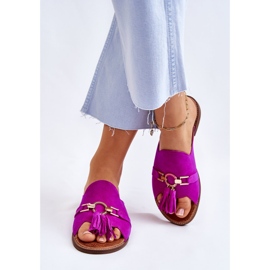 Lewski Shoes Pantuflas Mujer Ante Leski Shoes 3226 Fucsia rosado 8