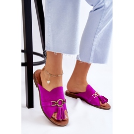 Lewski Shoes Pantuflas Mujer Ante Leski Shoes 3226 Fucsia rosado 9