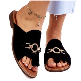 Lewski Shoes Pantuflas Mujer Ante Leewski Shoes 3226 Black negro 10