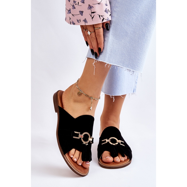 Lewski Shoes Pantuflas Mujer Ante Leewski Shoes 3226 Black negro 1