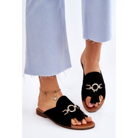 Lewski Shoes Pantuflas Mujer Ante Leewski Shoes 3226 Black negro 5
