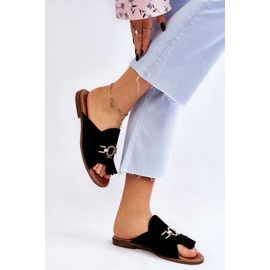 Lewski Shoes Pantuflas Mujer Ante Leewski Shoes 3226 Black negro 3