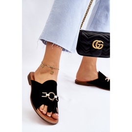 Lewski Shoes Pantuflas Mujer Ante Leewski Shoes 3226 Black negro 4