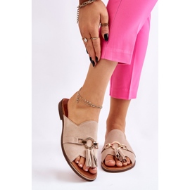 Lewski Shoes Pantuflas Mujer Ante Leewski Shoes 3226 Beige 3