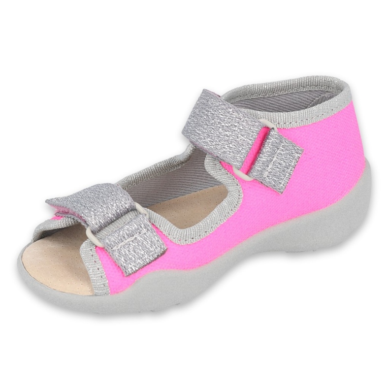 Calzado infantil befado 342P032 rosa plata gris 1