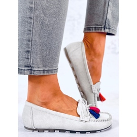 BM Mocasines Tamla Grey con flecos gris 5