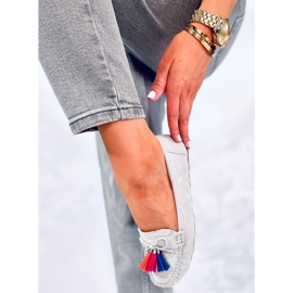 BM Mocasines Tamla Grey con flecos gris 4