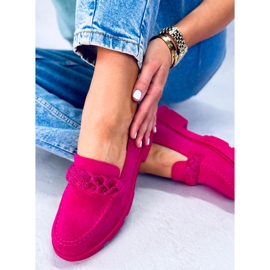 BM Mocasines plataforma ante de Deyn Fuchsia rosado 5