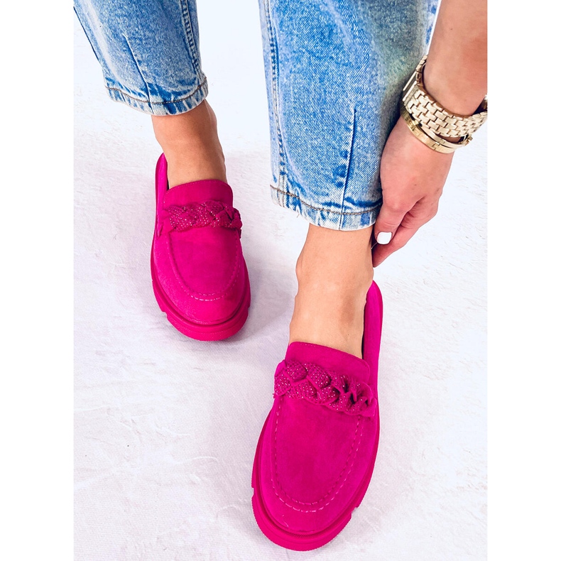 BM Mocasines plataforma ante de Deyn Fuchsia rosa 1