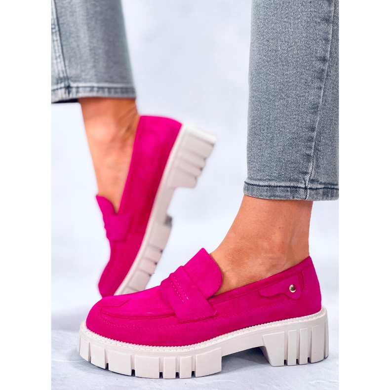 BM Mocasines con plataforma de Chandra Peach rosado 1 BM Mocasines con plataforma de Chandra Peach rosado 1
